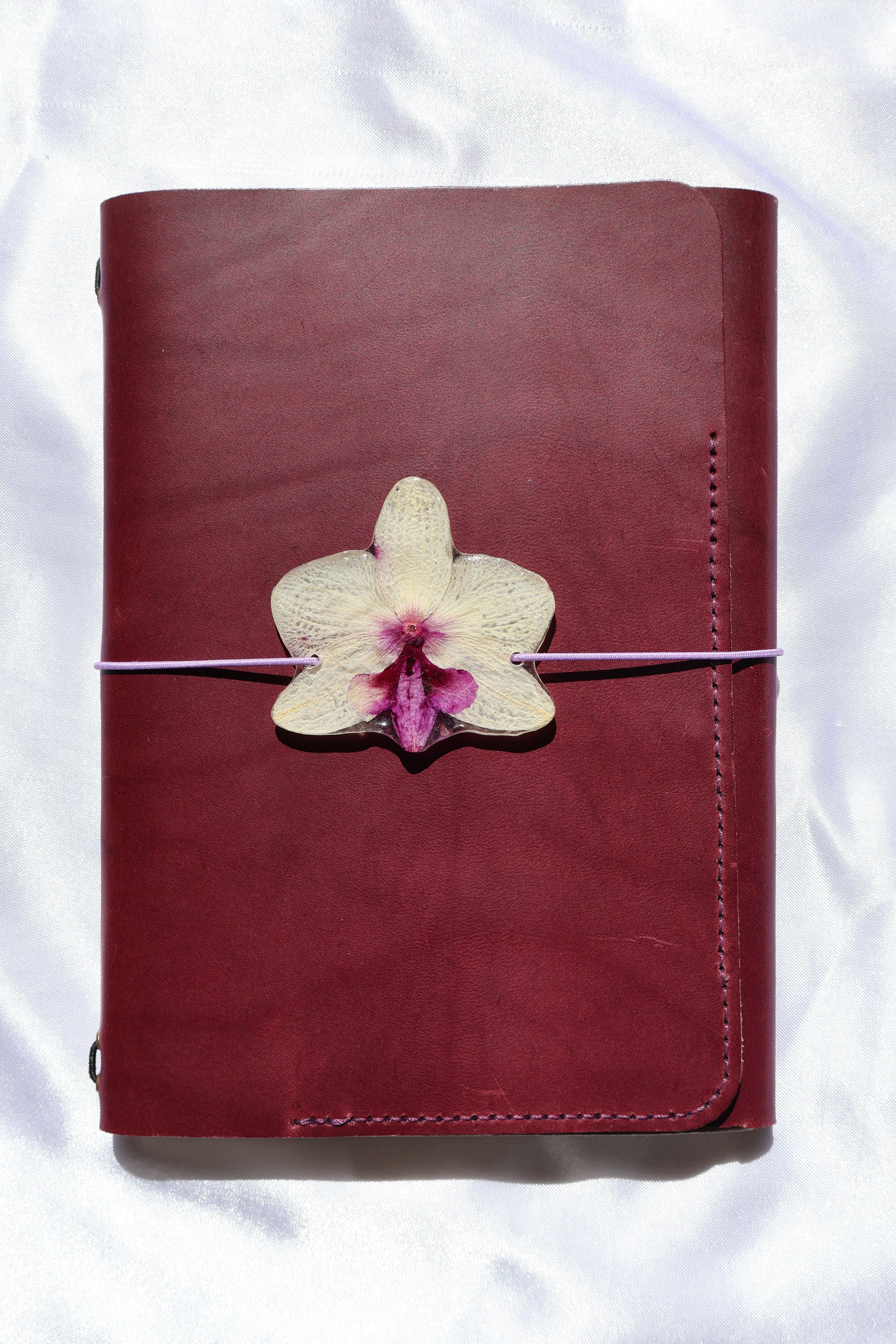 Light Yellow Orchid Charm – Handmade Floral Notebook Accessory