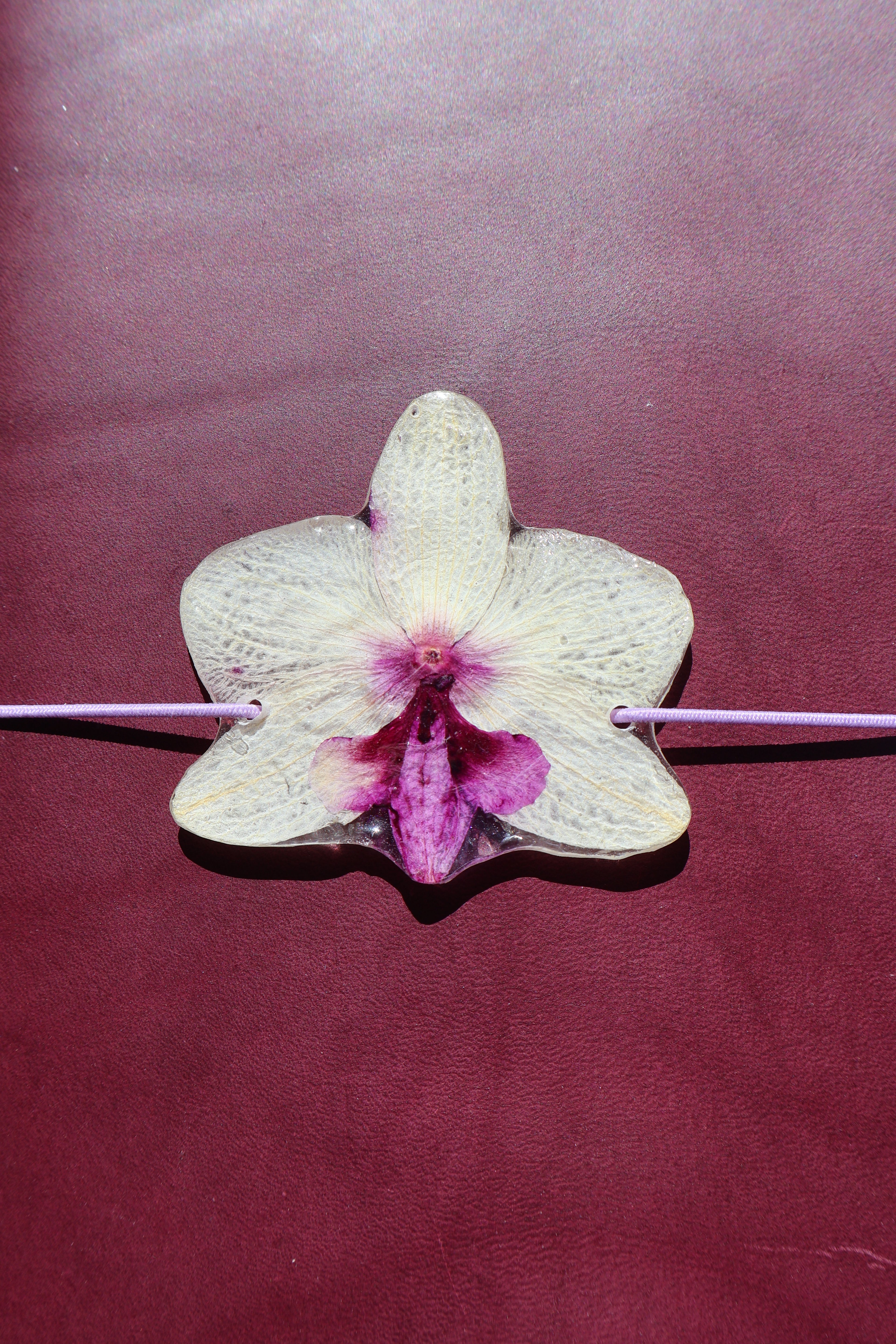 Light Yellow Orchid Charm – Handmade Floral Notebook Accessory