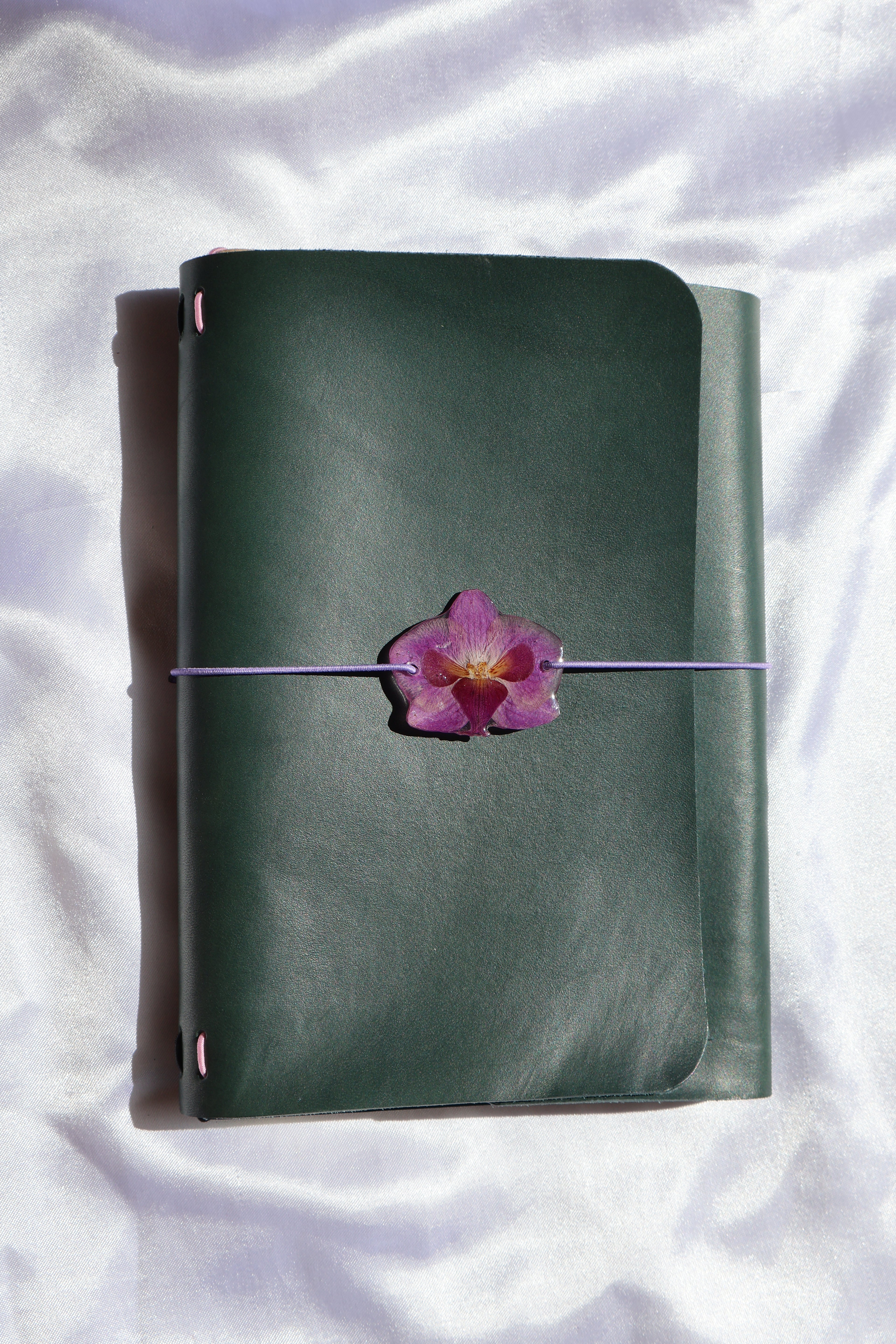 Mini Purple Orchid Journal Charm – Handmade Botanical Notebook Accessory
