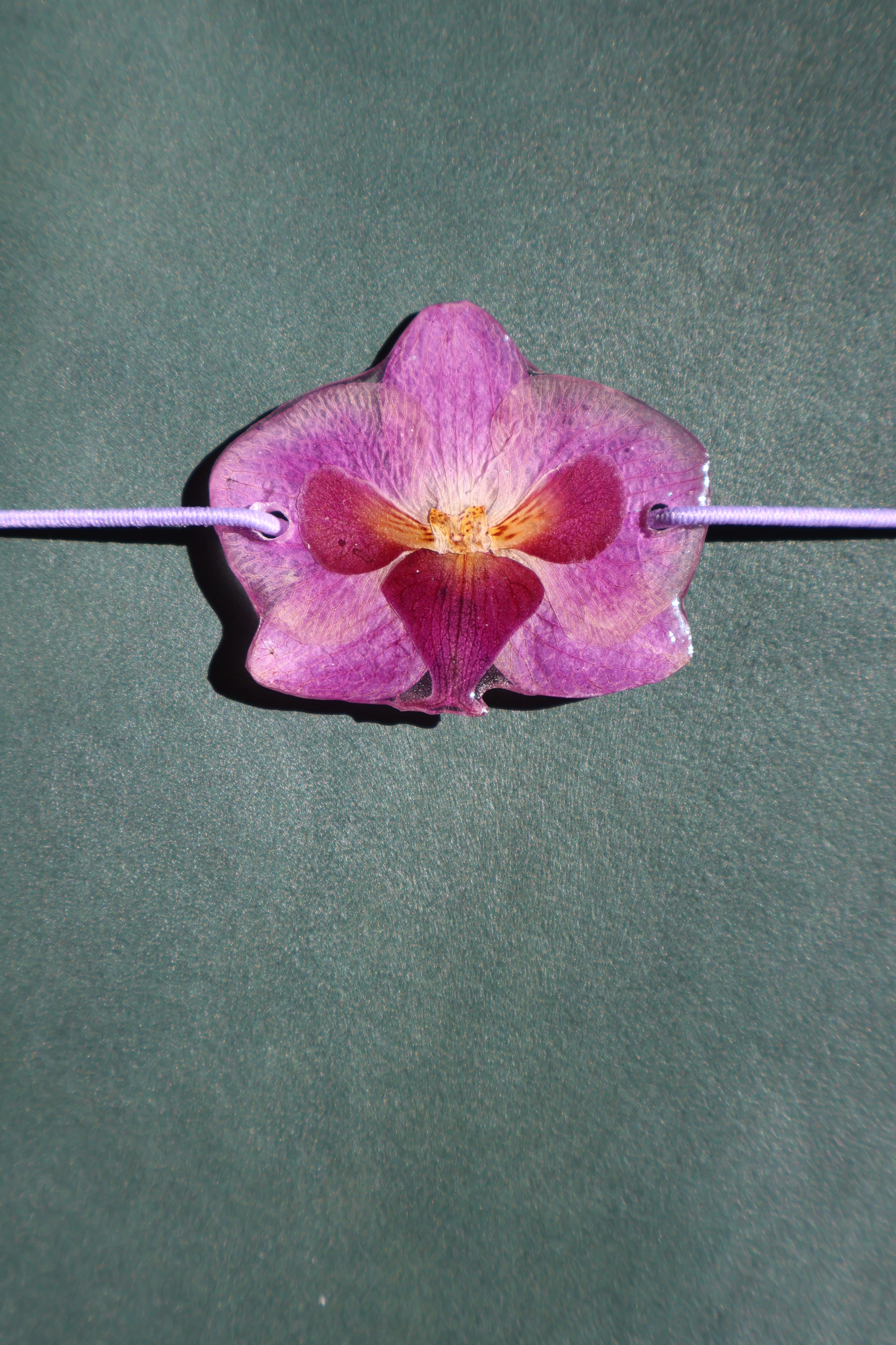 Mini Purple Orchid Journal Charm – Handmade Botanical Notebook Accessory
