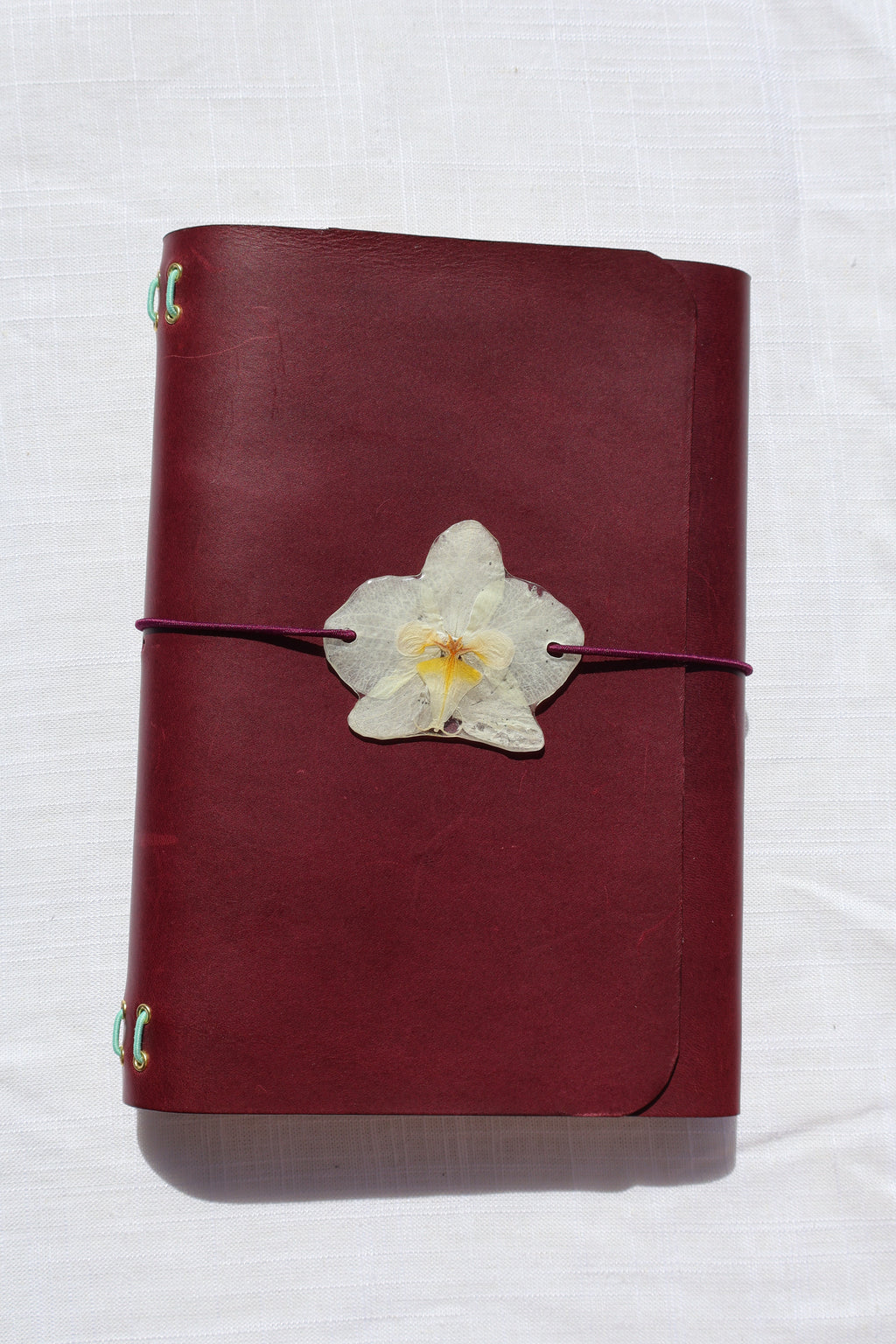 White Orchid Journal Charm – Real Pressed Orchid Planner Charm