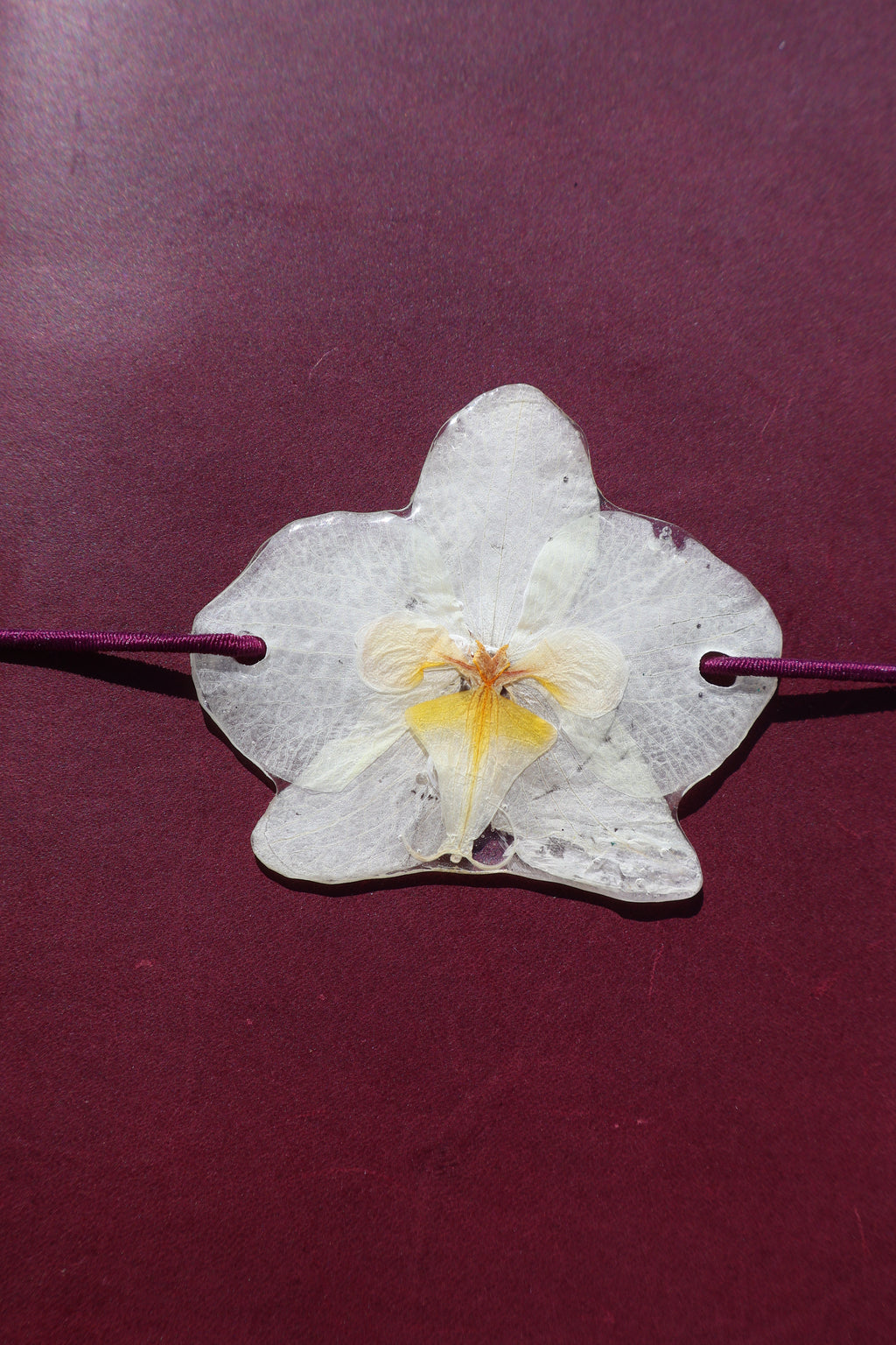 White Orchid Journal Charm – Real Pressed Orchid Planner Charm