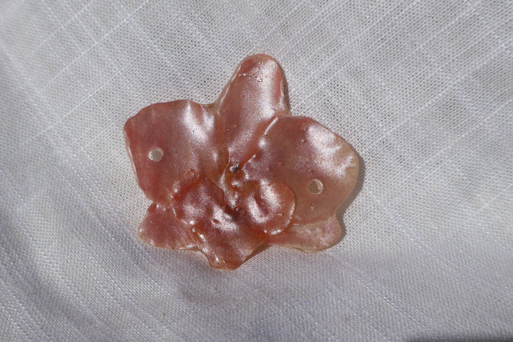 Mini Pink Pearl Orchid Charm