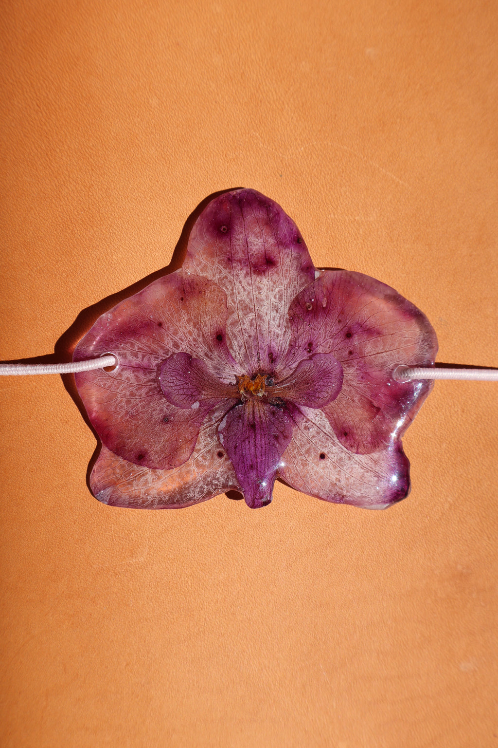 Transparent Purple Orchid Journal Charm – Handmade Botanical Notebook Accessory