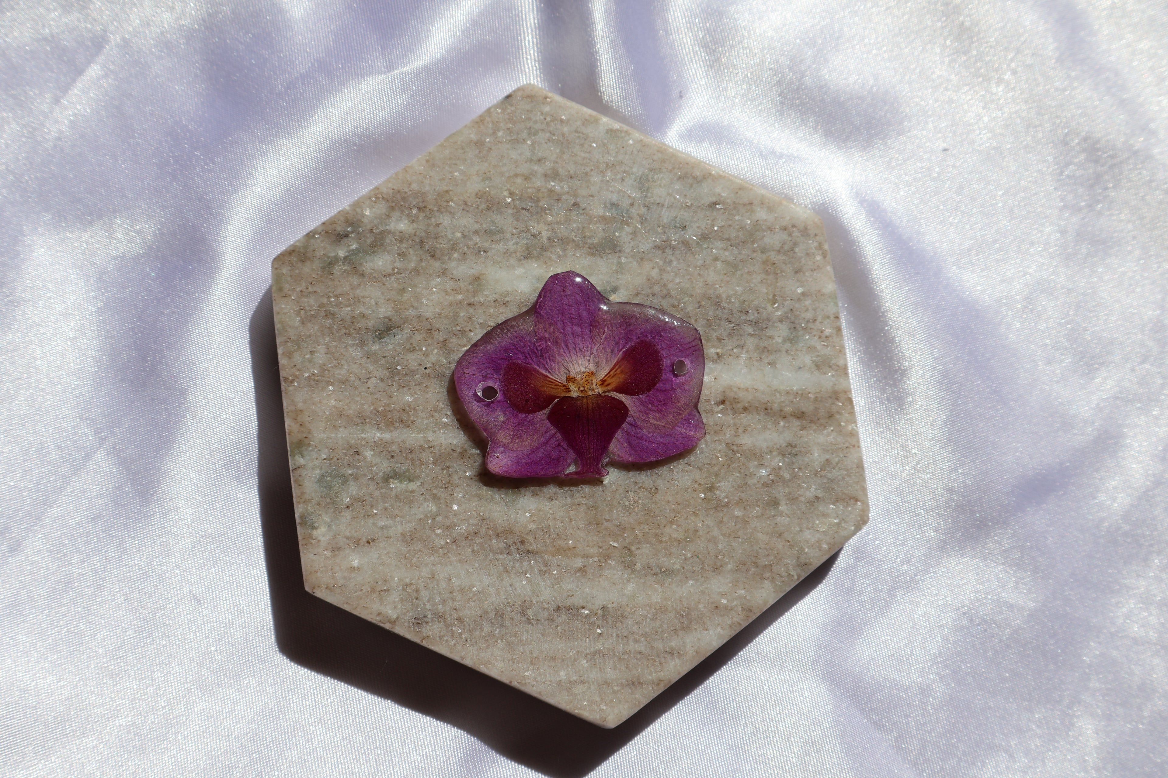 Mini Purple Orchid Journal Charm – Handmade Botanical Notebook Accessory